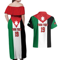 Custom World Football 2026 Jordan Couples Matching Off Shoulder Maxi Dress and Hawaiian Shirt Eagle Rising Road To Champion - Wonder Print Shop