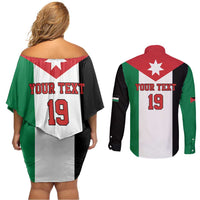 Custom World Football 2026 Jordan Couples Matching Off Shoulder Short Dress and Long Sleeve Button Shirt Eagle Rising Road To Champion - Wonder Print Shop