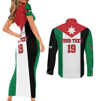 Custom World Football 2026 Jordan Couples Matching Short Sleeve Bodycon Dress and Long Sleeve Button Shirt Eagle Rising Road To Champion - Wonder Print Shop