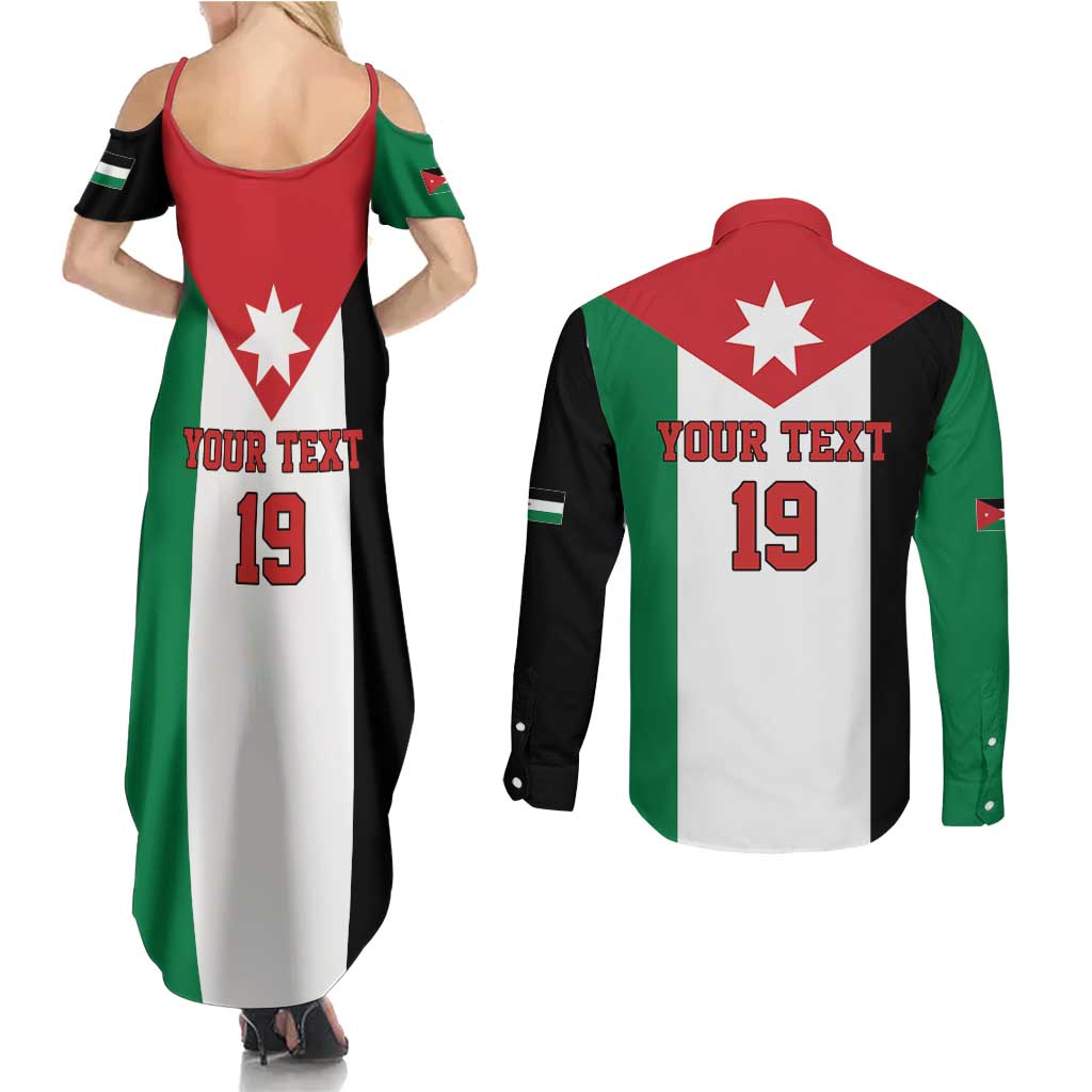 Custom World Football 2026 Jordan Couples Matching Summer Maxi Dress and Long Sleeve Button Shirt Eagle Rising Road To Champion - Wonder Print Shop