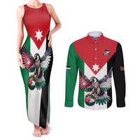 Custom World Football 2026 Jordan Couples Matching Tank Maxi Dress and Long Sleeve Button Shirt Eagle Rising Road To Champion - Wonder Print Shop