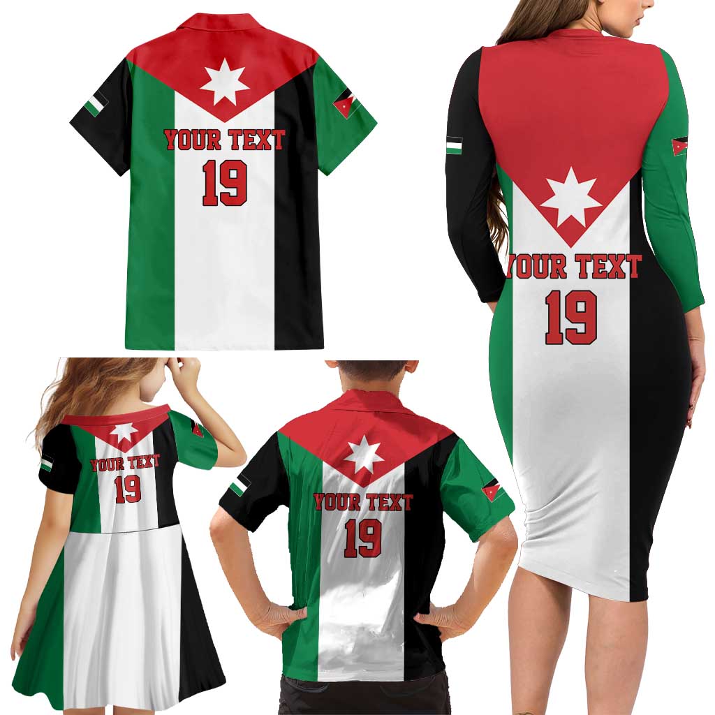 Custom World Football 2026 Jordan Family Matching Long Sleeve Bodycon Dress and Hawaiian Shirt Eagle Rising Road To Champion - Wonder Print Shop