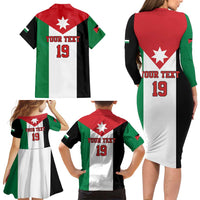 Custom World Football 2026 Jordan Family Matching Long Sleeve Bodycon Dress and Hawaiian Shirt Eagle Rising Road To Champion - Wonder Print Shop