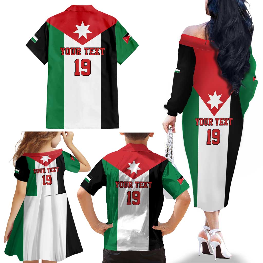 Custom World Football 2026 Jordan Family Matching Off The Shoulder Long Sleeve Dress and Hawaiian Shirt Eagle Rising Road To Champion - Wonder Print Shop