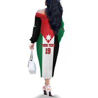 Custom World Football 2026 Jordan Family Matching Off The Shoulder Long Sleeve Dress and Hawaiian Shirt Eagle Rising Road To Champion - Wonder Print Shop