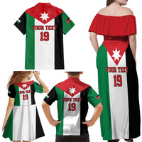 Custom World Football 2026 Jordan Family Matching Off Shoulder Maxi Dress and Hawaiian Shirt Eagle Rising Road To Champion - Wonder Print Shop