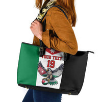 Custom World Football 2026 Jordan Leather Tote Bag Eagle Rising Road To Champion - Wonder Print Shop