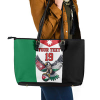 Custom World Football 2026 Jordan Leather Tote Bag Eagle Rising Road To Champion - Wonder Print Shop