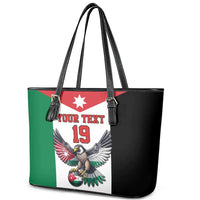Custom World Football 2026 Jordan Leather Tote Bag Eagle Rising Road To Champion - Wonder Print Shop