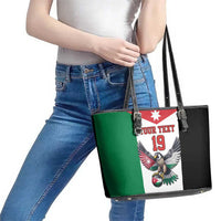 Custom World Football 2026 Jordan Leather Tote Bag Eagle Rising Road To Champion - Wonder Print Shop