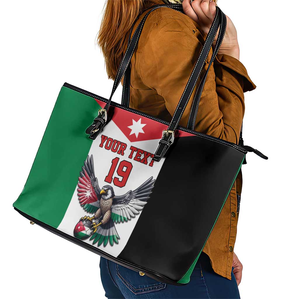 Custom World Football 2026 Jordan Leather Tote Bag Eagle Rising Road To Champion - Wonder Print Shop