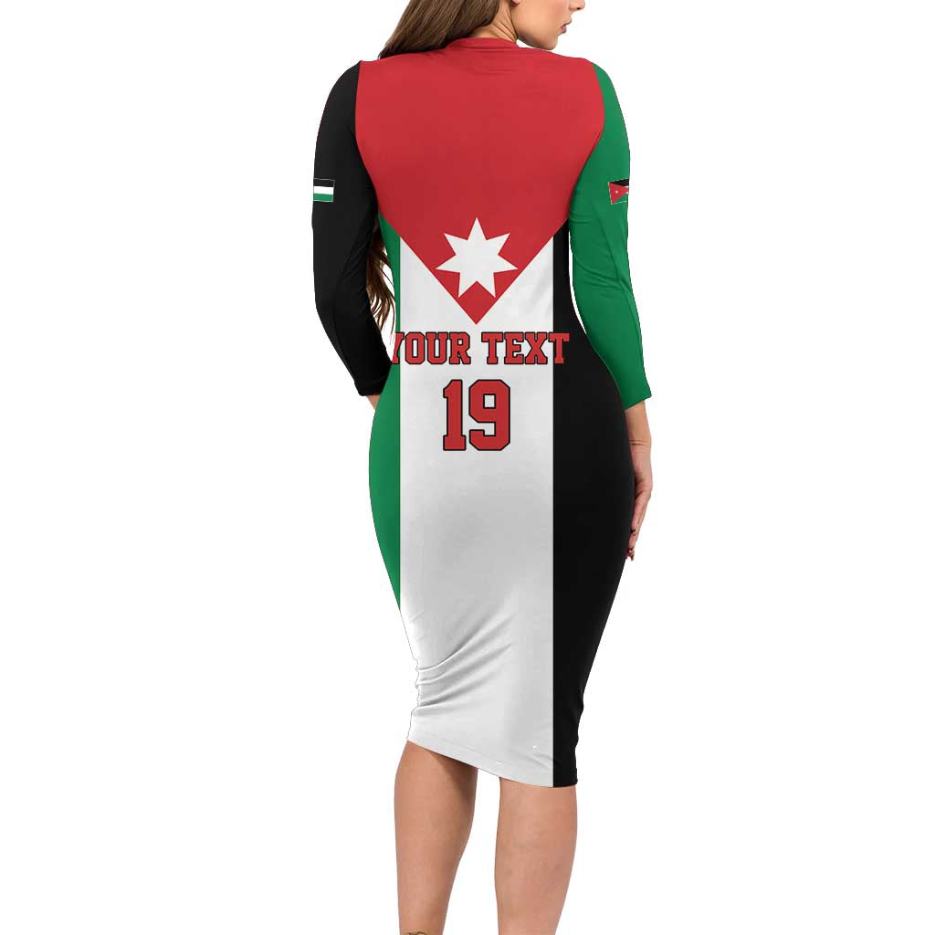 Custom World Football 2026 Jordan Long Sleeve Bodycon Dress Eagle Rising Road To Champion - Wonder Print Shop