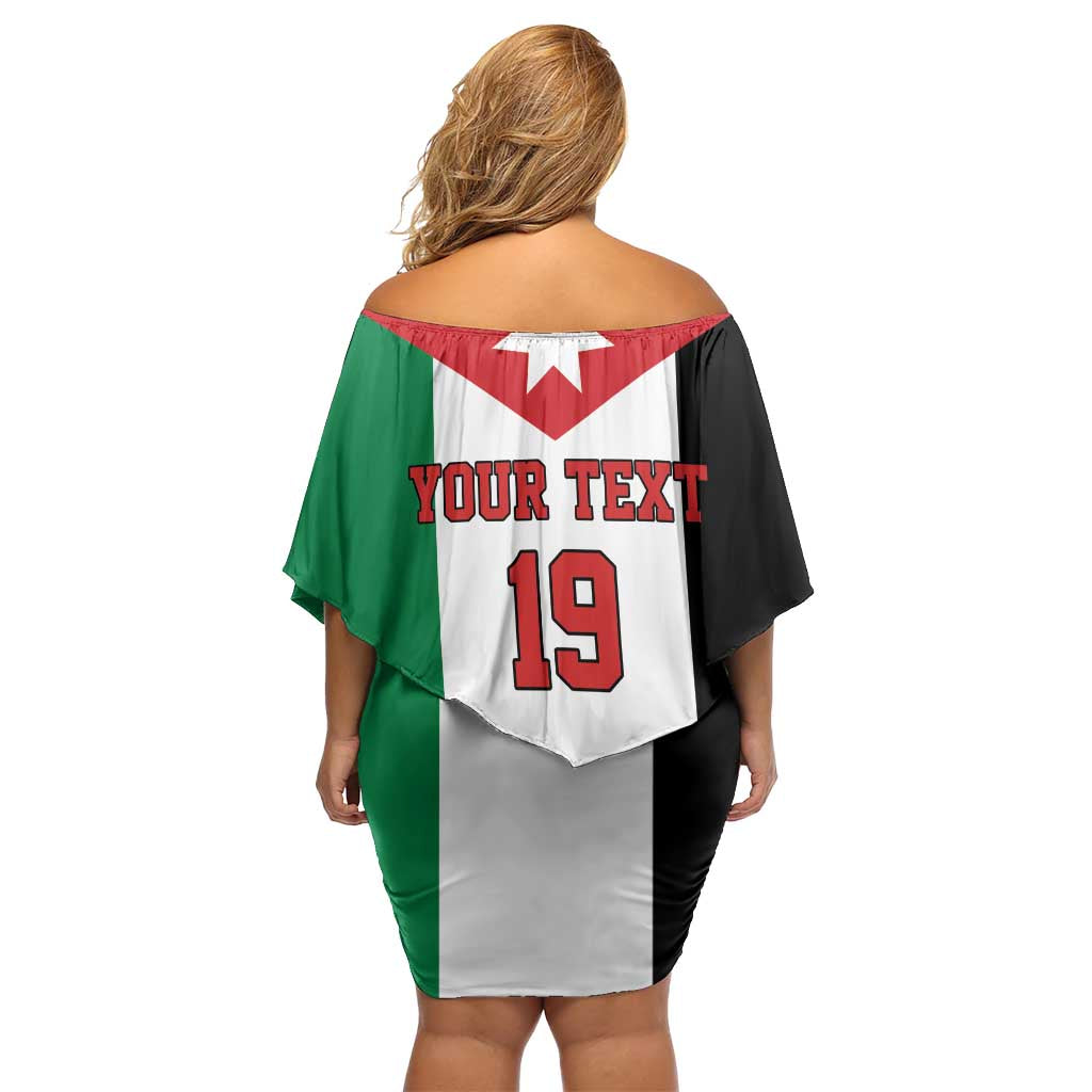 Custom World Football 2026 Jordan Off Shoulder Short Dress Eagle Rising Road To Champion - Wonder Print Shop
