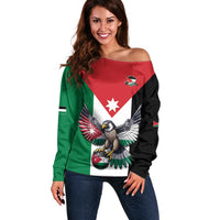 Custom World Football 2026 Jordan Off Shoulder Sweater Eagle Rising Road To Champion - Wonder Print Shop