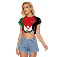 Custom World Football 2026 Jordan Raglan Cropped T Shirt Eagle Rising Road To Champion - Wonder Print Shop