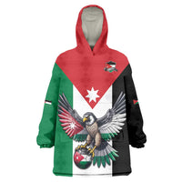 Custom World Football 2026 Jordan Wearable Blanket Hoodie Eagle Rising Road To Champion - Wonder Print Shop