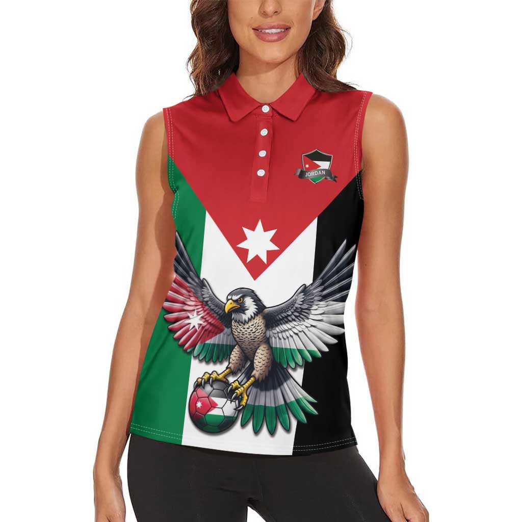 Custom World Football 2026 Jordan Women Sleeveless Polo Shirt Eagle Rising Road To Champion - Wonder Print Shop