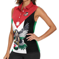 Custom World Football 2026 Jordan Women Sleeveless Polo Shirt Eagle Rising Road To Champion - Wonder Print Shop