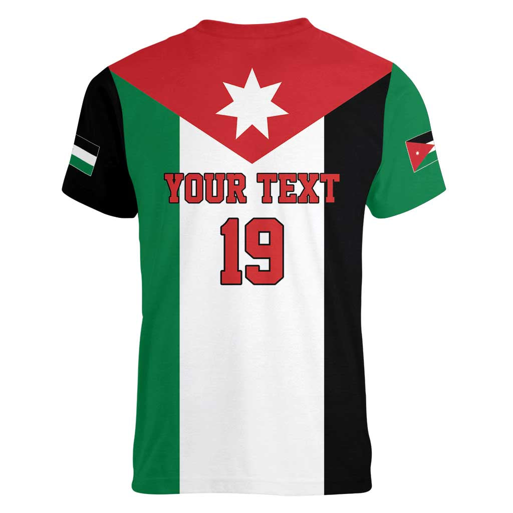 Custom World Football 2026 Jordan Women V-Neck T-Shirt Eagle Rising Road To Champion - Wonder Print Shop