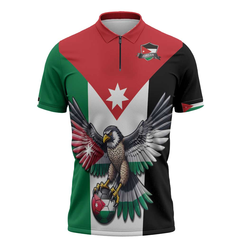 Custom World Football 2026 Jordan Zipper Polo Shirt Eagle Rising Road To Champion - Wonder Print Shop