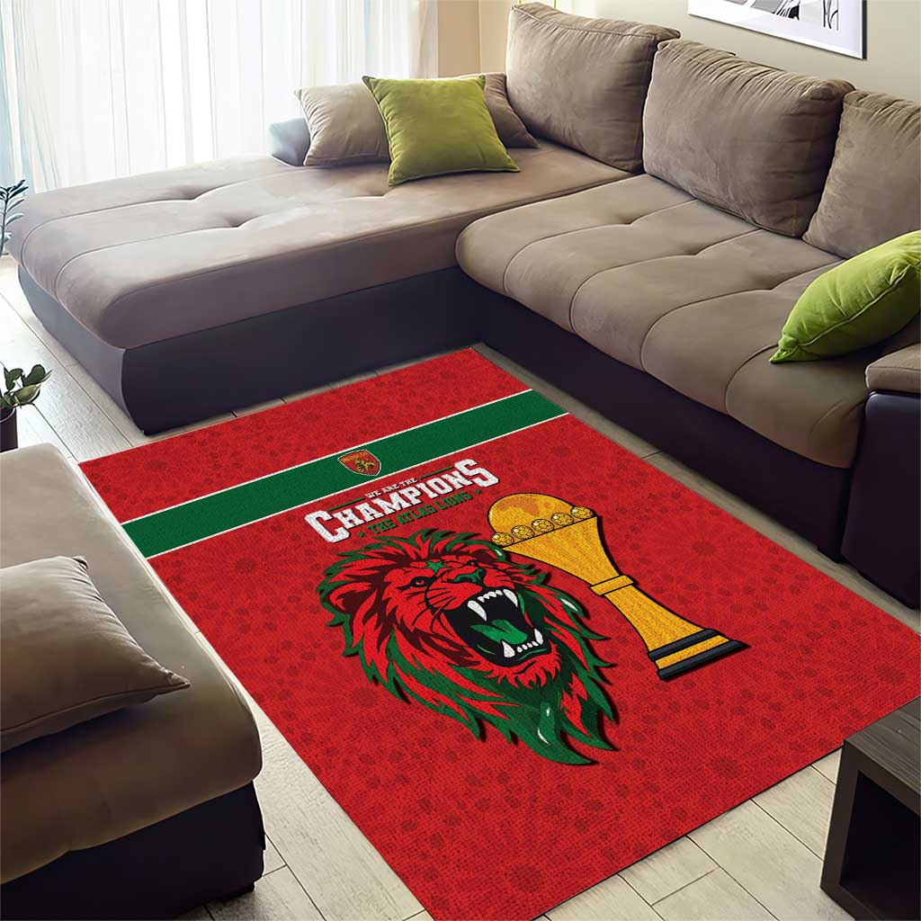 Morocco Champions Football Area Rug Atlas Lions Rise