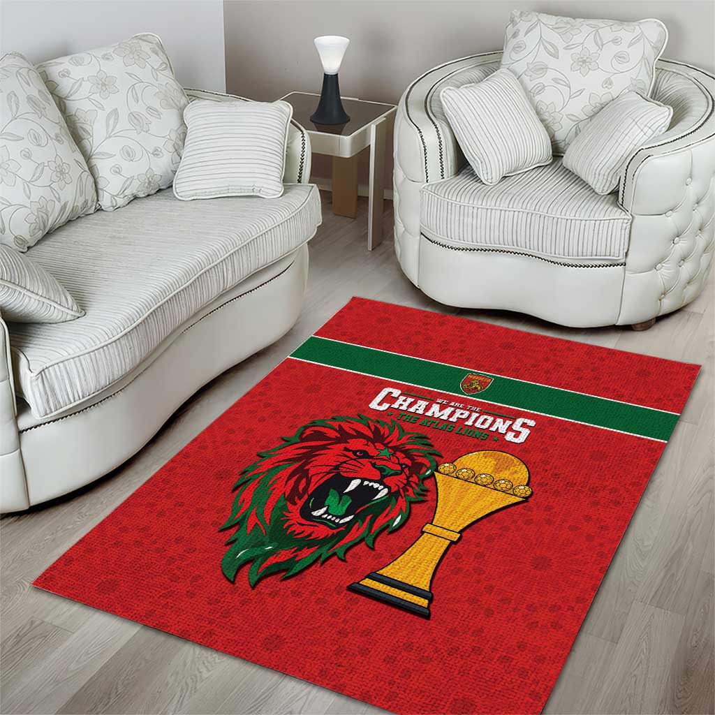Morocco Champions Football Area Rug Atlas Lions Rise