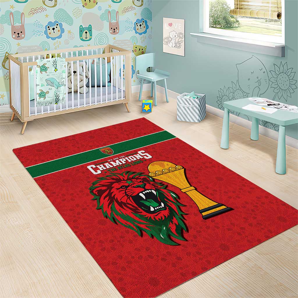Morocco Champions Football Area Rug Atlas Lions Rise