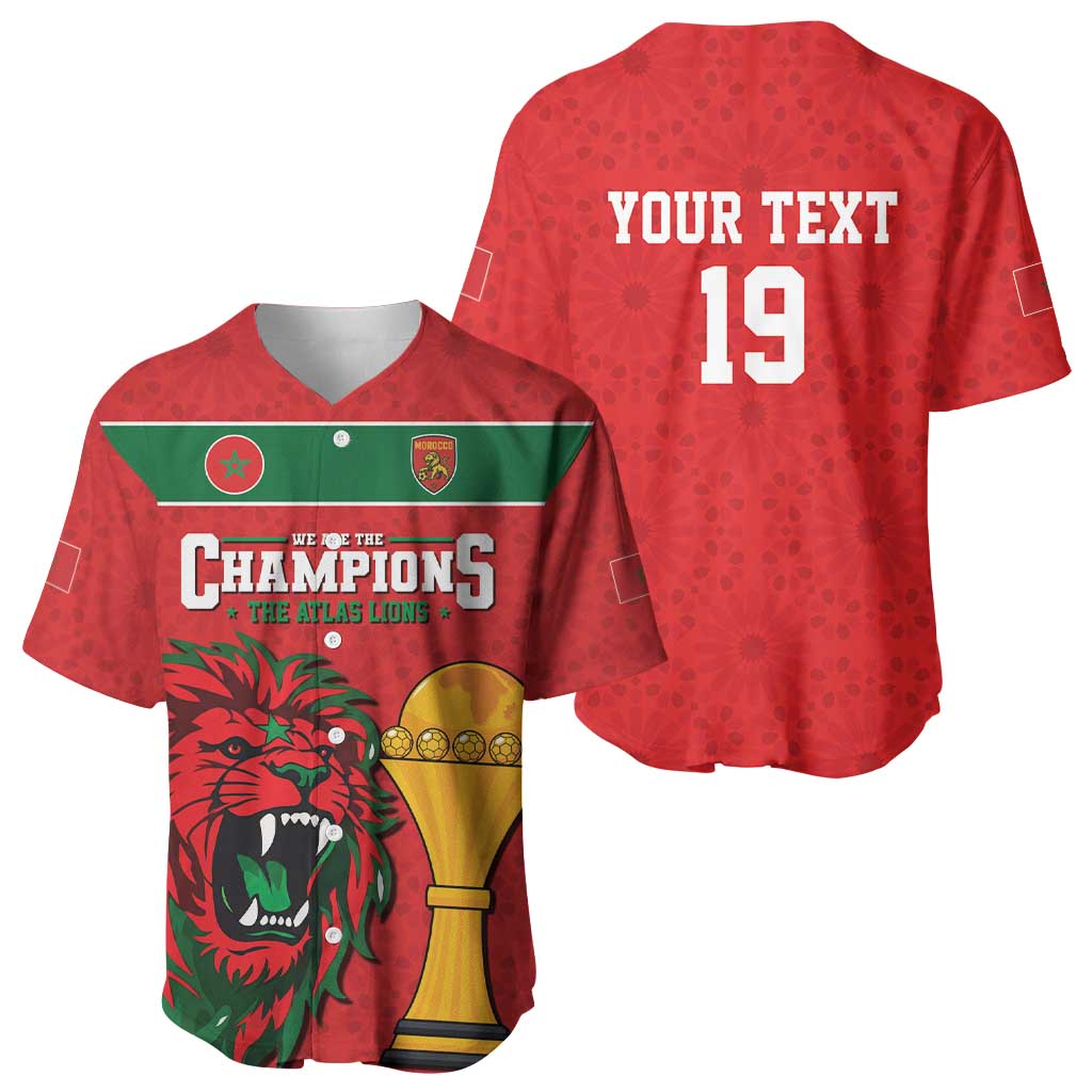 Morocco Champions Football Custom Baseball Jersey Atlas Lions Rise