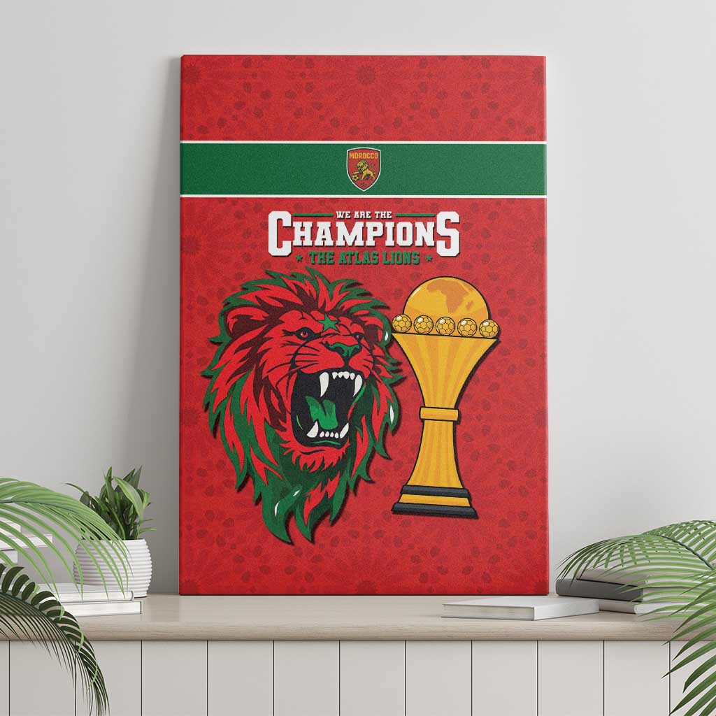 Morocco Champions Football Canvas Wall Art Atlas Lions Rise