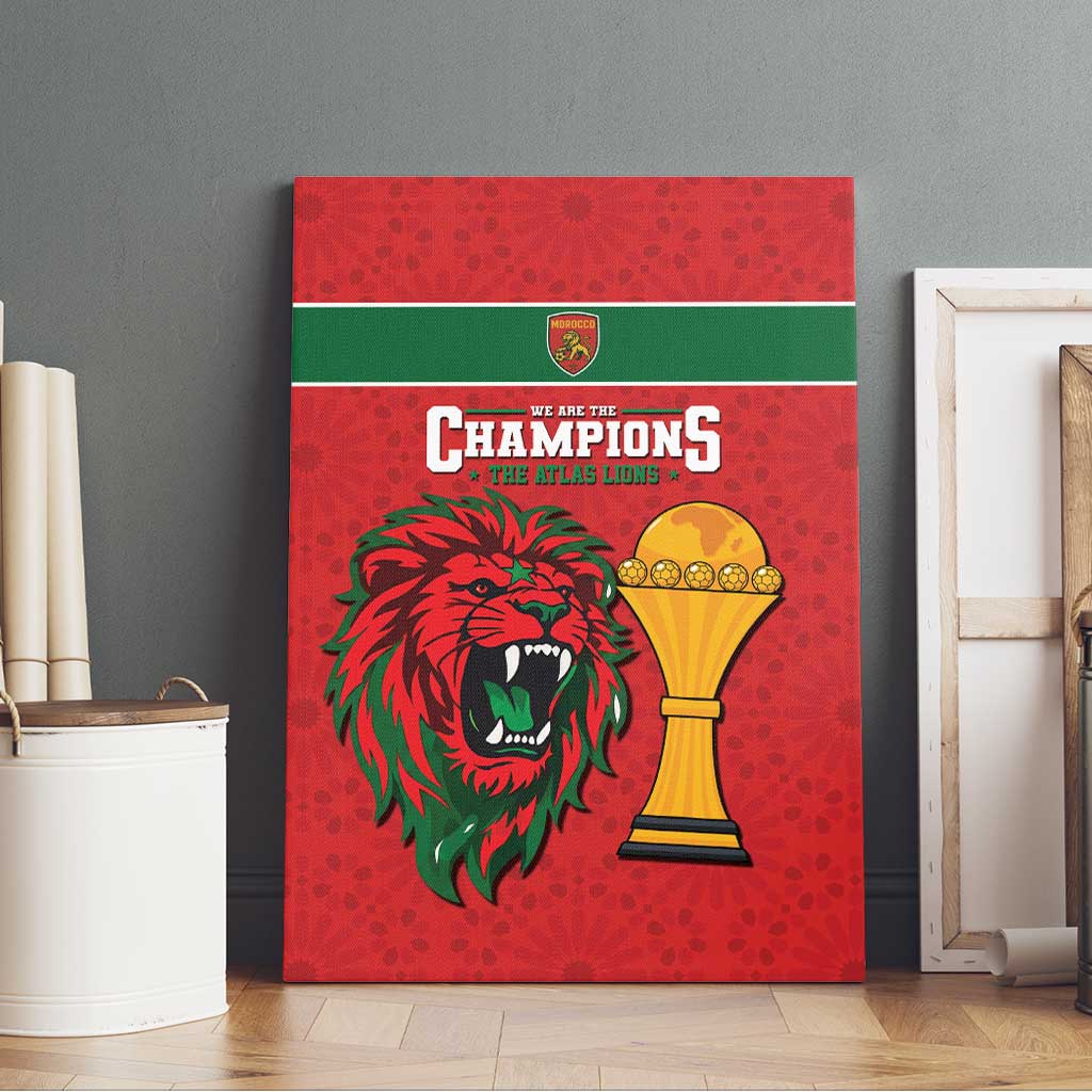 Morocco Champions Football Canvas Wall Art Atlas Lions Rise