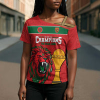 Morocco Champions Football Custom Cross Shoulder Shirt Atlas Lions Rise