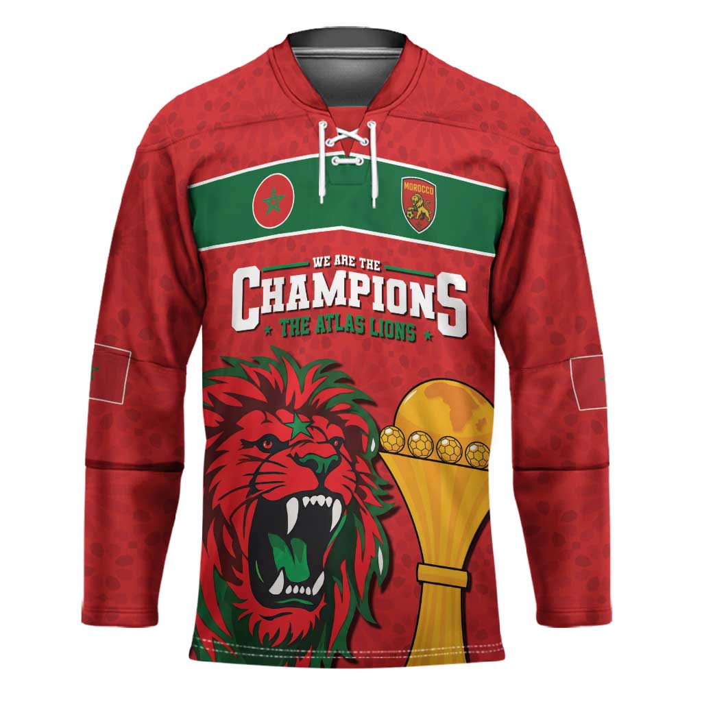Morocco Champions Football Custom Hockey Jersey Atlas Lions Rise