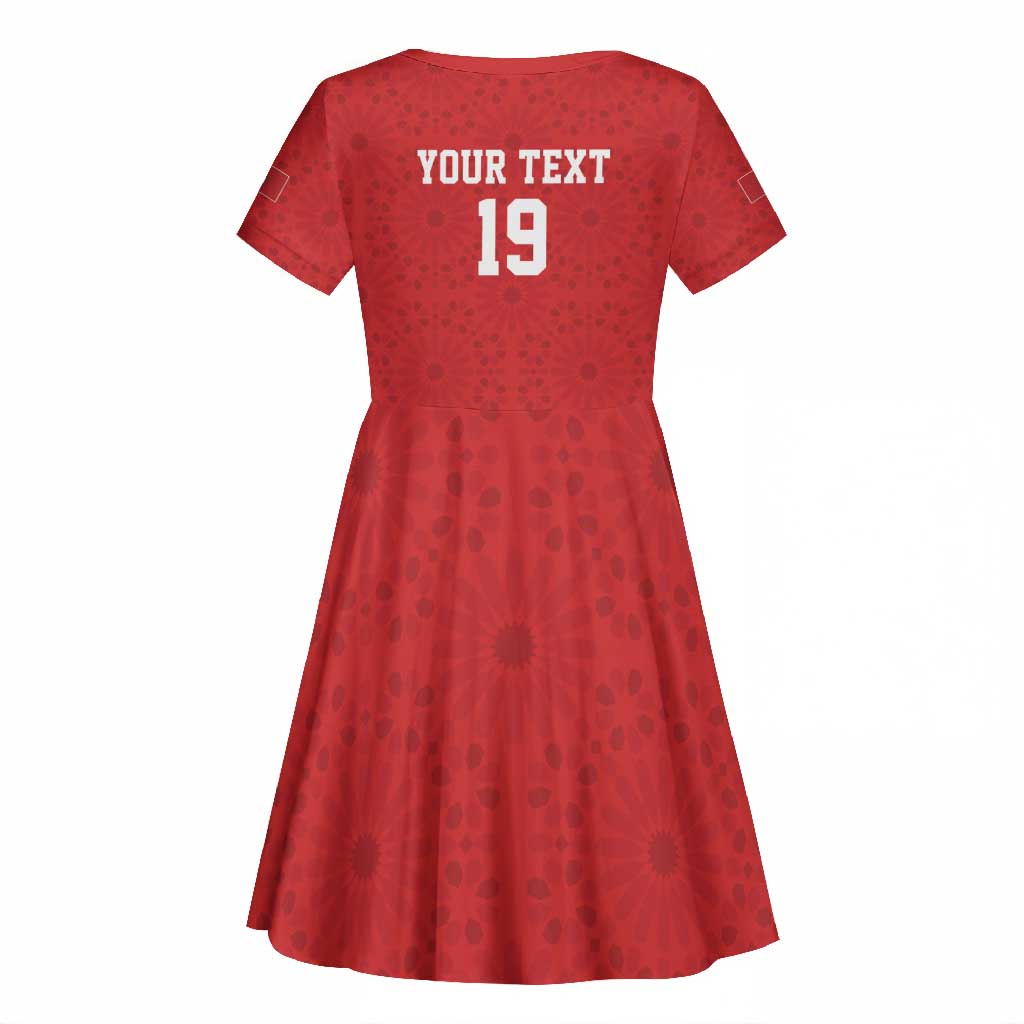 Morocco Champions Football Custom Kid Short Sleeve Dress Atlas Lions Rise