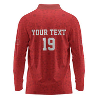 Morocco Champions Football Custom Long Sleeve Polo Shirt Atlas Lions Rise