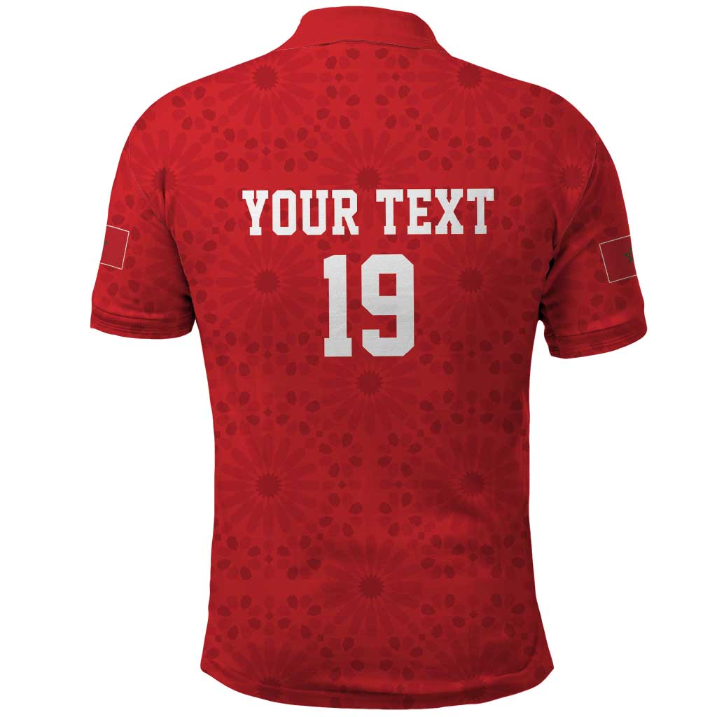 Morocco Champions Football Custom Polo Shirt Atlas Lions Rise