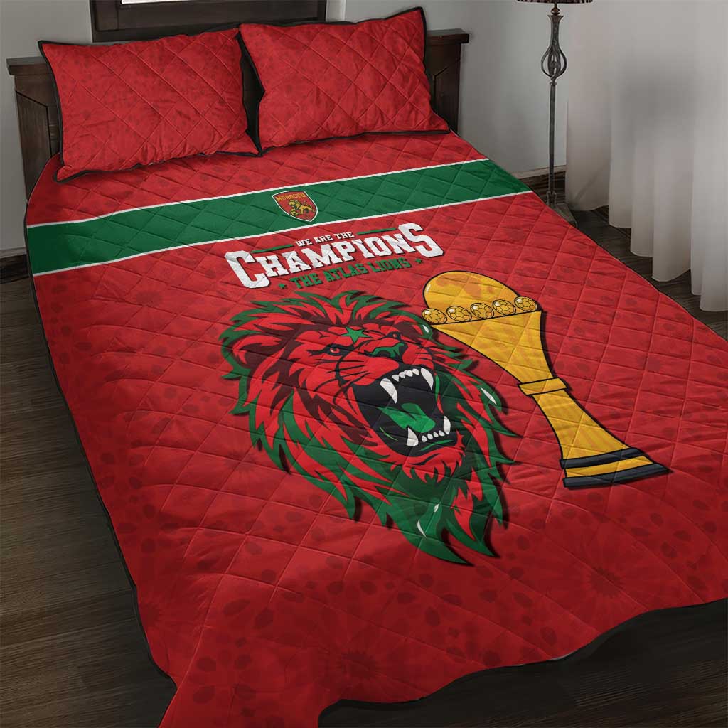 Morocco Champions Football Quilt Bed Set Atlas Lions Rise