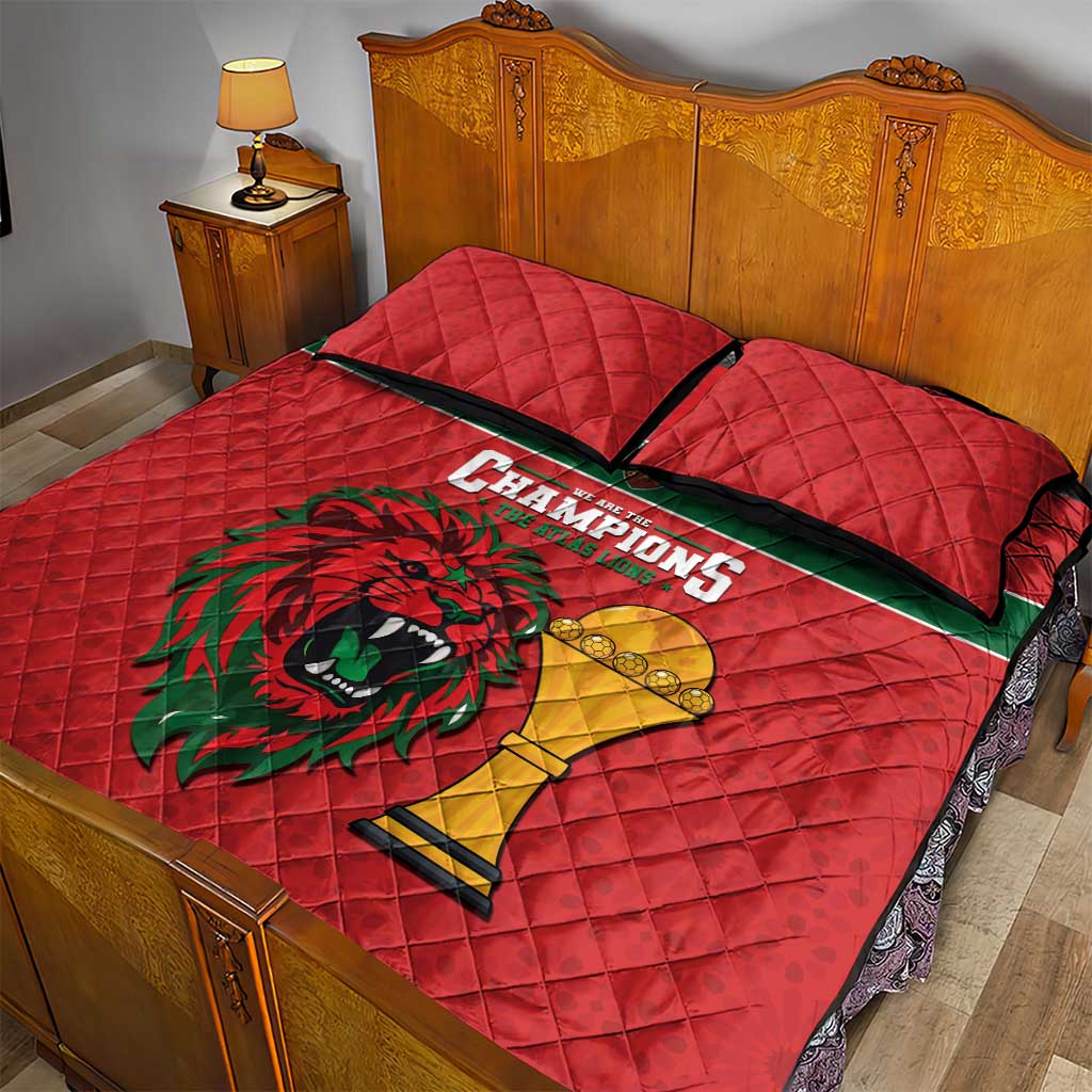 Morocco Champions Football Quilt Bed Set Atlas Lions Rise