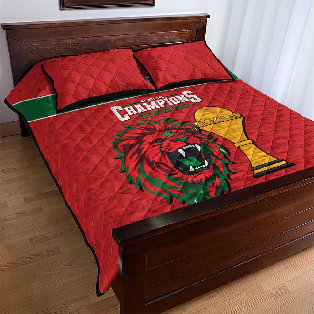 Morocco Champions Football Quilt Bed Set Atlas Lions Rise