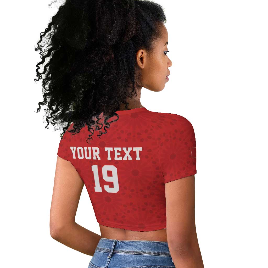 Morocco Champions Football Custom Raglan Cropped T shirt Atlas Lions Rise