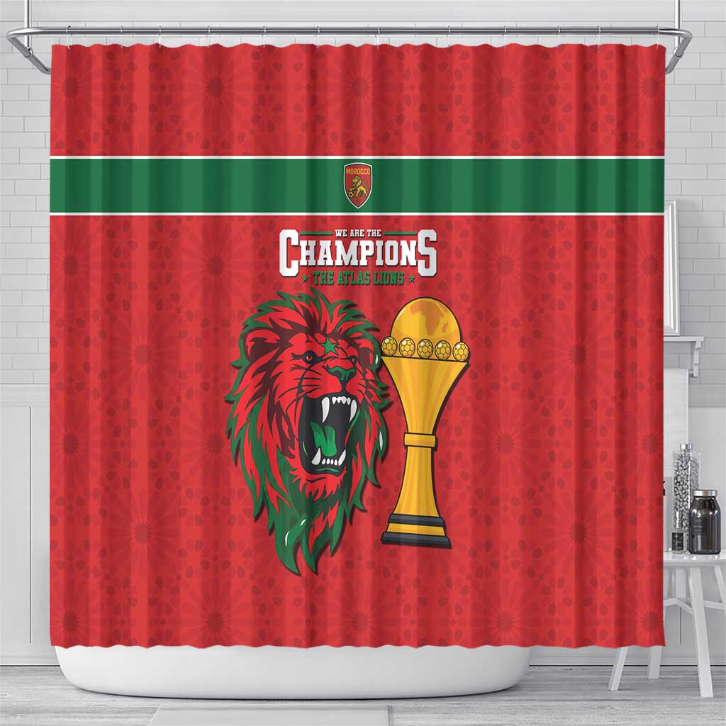 Morocco Champions Football Shower Curtain Atlas Lions Rise