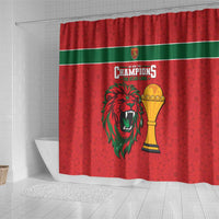 Morocco Champions Football Shower Curtain Atlas Lions Rise
