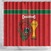 Morocco Champions Football Shower Curtain Atlas Lions Rise