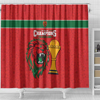 Morocco Champions Football Shower Curtain Atlas Lions Rise