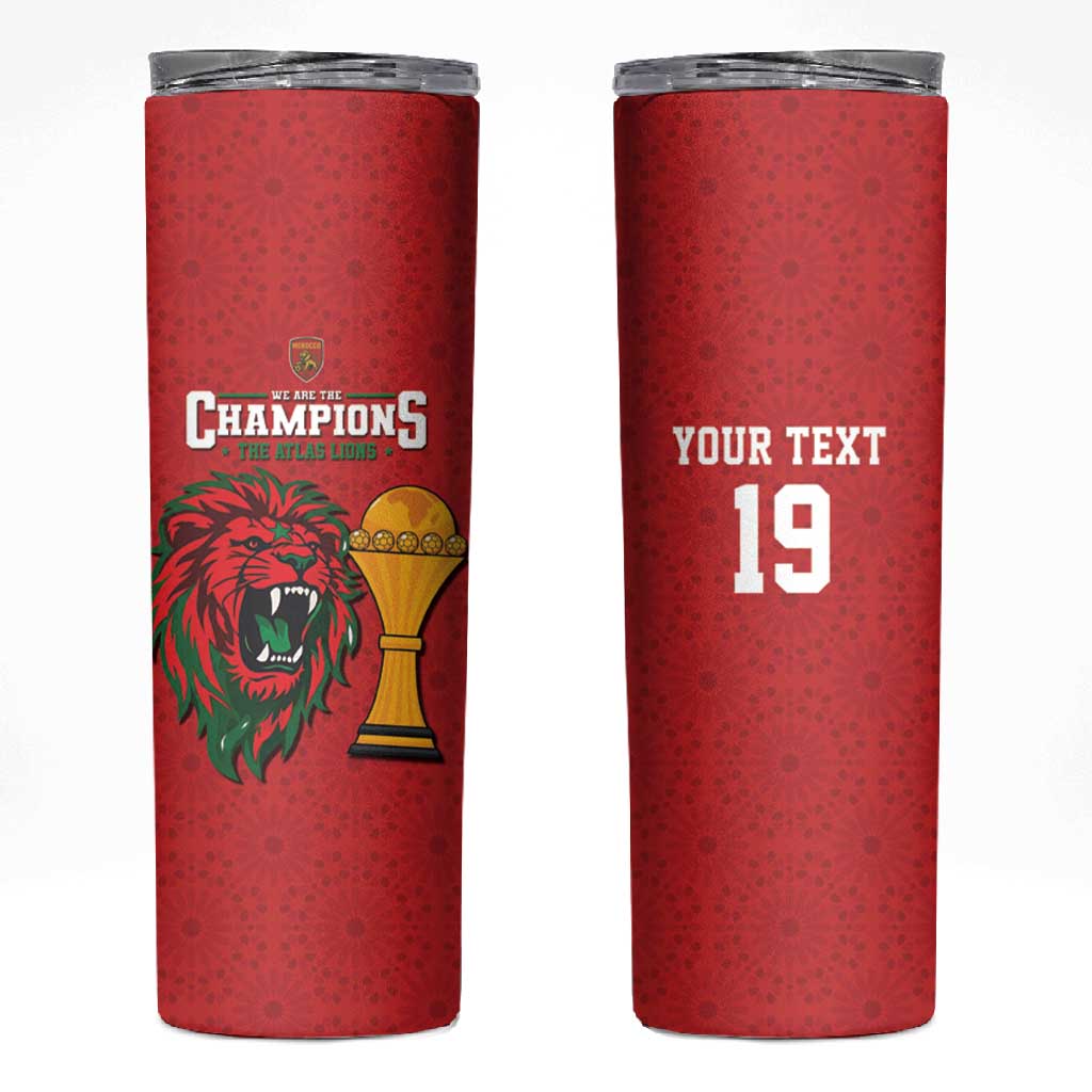 Morocco Champions Football Custom Skinny Tumbler Atlas Lions Rise