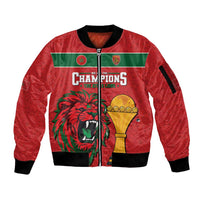 Morocco Champions Football Custom Sleeve Zip Bomber Jacket Atlas Lions Rise
