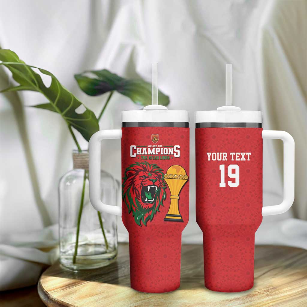 Morocco Champions Football Custom Tumbler With Handle Atlas Lions Rise