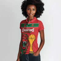 Morocco Champions Football Custom Women Polo Shirt Atlas Lions Rise