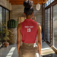 Morocco Champions Football Custom Women Sleeveless Polo Shirt Atlas Lions Rise