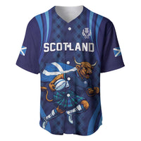 Custom Rugby Scotland Baseball Jersey Highland Cow Mascot Go Scottish
