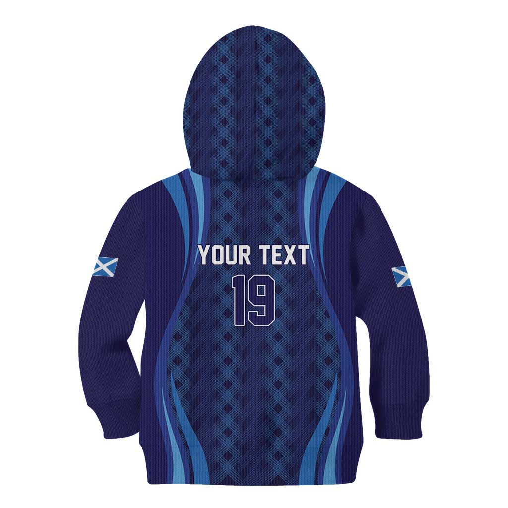 Custom Rugby Scotland Kid Hoodie Highland Cow Mascot Go Scottish